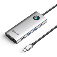 ORICO PW11 8in1 USB-C Docking Station 2x USB-A 3.0 1x USB-A 2.0 1x USB-C 3.0 1x USB-C PD 100W 1x HDMI 4K 60Hz 1x VGA 1080P 60Hz 1x RJ45 Gigabit Ethernet - Silver USB hub - 8 satamat - USB 3.0 - hopea