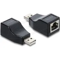 DeLOCK 63290, 1 x USB Type-A, 1 x serial RS-232 RJ45, Musta