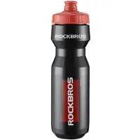 RockBros 750 ml Bike Bottle - Transparent Black with Red Mouthpiece