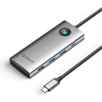 ORICO PW11 8in1 USB-C Docking Station 2x USB-A 3.0 1x USB-A 2.0 1x USB-C 3.0 1x USB-C PD 100W 1x HDMI 4K 60Hz 1x VGA 1080P 60Hz 1x RJ45 Gigabit Ethernet - Gray USB hub - 8 satamat - USB 3.0 - Harmaa