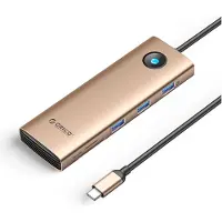 ORICO PW11 9in1 USB-C Docking Station 3x USB-A 3.0 1x USB-C PD 100 1x HDMI 4K 60Hz 1x VGA 1080P 60Hz 1x microSD/SD 1x RJ45 Gigabit Ethernet - Rose Gold USB hub - 9 satamat - USB 3.0