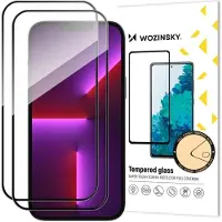Wozinsky 2 kpl koko näytön karkaistua lasia kehyksellä Case Friendly Full Glue iPhone 15 Pro - Black