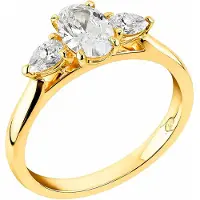 Sandberg Yöpilvi 3-kivinen timanttisormus 0.95 ct keltakulta V-495k-155