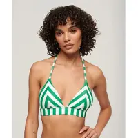 Superdry for woman. W3010395A Triangle bikini top with green stripes (XL), Beachwear, Recycled Polister, Sustainable