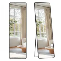 Songmics Duze lustro stojace 150 x 40 cm atramentowo czarne czarne