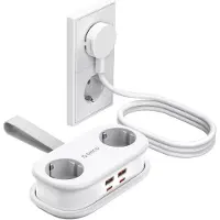 ORICO AP3 20 W GaN 5-in-1-moniliitinpistoke 2x verkkovirta + 2x USB-A + 1x USB-C – valkoinen
