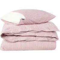 Lexington Striped Vuodevaatteet 220x220 + 50x60x2 Cm Viikuna / Valkoiset - Vuodevaatesarjat Puuvilla Valkoinen - 12630025-2875-S305