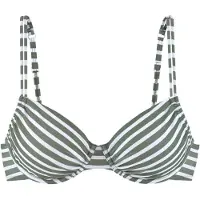 Venice beach Bikinitoppi 'Summer' tummanvihreä / valkoinen