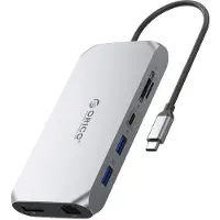 ORICO XCR 12in1 USB-C Docking Station USB hub - 12 porttia - USB 3.1 - Harmaa