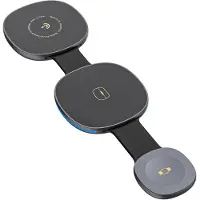 Dudao A11S 3-in-1 Wireless Charger Compatible with MagSafe Smartphone Smartwatch Headphones - Black