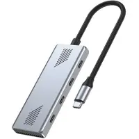 Gembird 4-port USB-C 3.2 (Gen 2) Type-C hub USB hub - 4 porttia - USB 3.2 - Harmaa