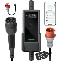 De 11kW Portable Charger with 10m Cable (APP VERSION)