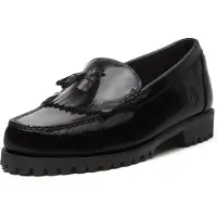 Timberland for man. TB0A2MSCW021 Authentic black leather loafers (45.5 W), Flat, None, Casual, Classic