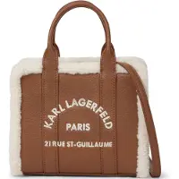 Karl Lagerfeld Käsilaukku 'Rue St-Guillaume' konjakki / valkoinen