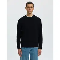 Selected Slmbraun Knit Cable Crew Noos - Black - XXL