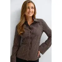Gina Tricot Shaped Shirt - Brown - XS