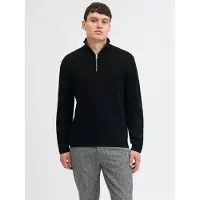 Jack & Jones Jprmilano Stitch Knit Half Zip Sn - Black - S