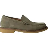 BOSS for man. 50568752 Kope Mocc green leather loafers (41), Flat, None, Casual