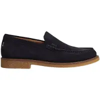 BOSS for man. 50568752 Kope Mocc navy leather loafers (43), Flat, None, Casual