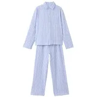 Mango Full Cotton Striped Pyjama Set - Blue - 116