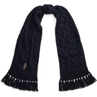 Ralph Lauren for woman. 455P18119001 Marine Polo Bear cable-knit scarf (OSFA), Casual, Wool, Navy