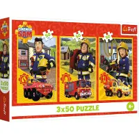 Trefl FIREMAN SAM Palapelisetti Palomies Sami, 3 x 50 palaa