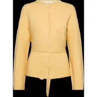 Gina Tricot Knitted Tie Cardigan - Yellow - S
