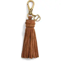 Ralph Lauren D-Ring & Studded Suede Tassel Charm - Brown - ONE SIZE