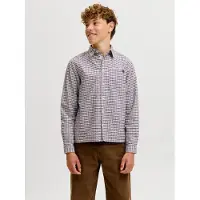 Jack & jones Junior Paita 'JORFREDERIKSBERG' tummanruskea / musta / valkoinen