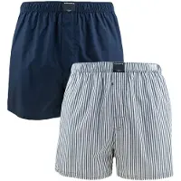 Björn Borg Cotton Stretch Woven Boxer Shorts 2P - Navy - XL