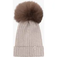 Huttelihut Hat Knit Alpaca Pompom - Beige - 52\2-4Y