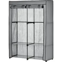 Aosom Kangasvaatekaappi Homcom 118x49x170cm, harmaa/musta väri