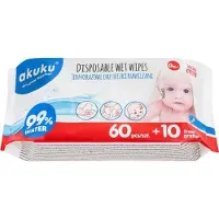 Akuku Disposable water wipes (70 pcs)