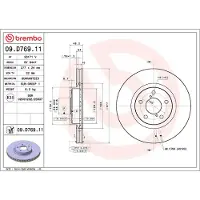 Brembo Jarrulevy 09D76911 edessä, tuuletettu, 1 Kappale
