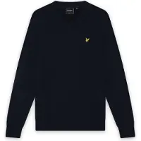 Lyle & Scott Cotton Merino V Neck Jumper - Navy - S