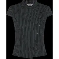 Weekday Asymmetric Buttoned Top - Black - 40