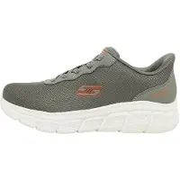 SKECHERS Matalavartiset tennarit 'BOBS B FLEX - GLACIAL EDGE' oliivi / oranssi