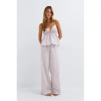 Gina Tricot  - Poplin pyjamas trousers - Pyjamat - Pinkki - XS - Naiset