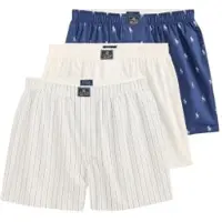 Ralph Lauren for man. 714830273050 Set of 3 white, blue cotton boxer shorts (XL), Homewear