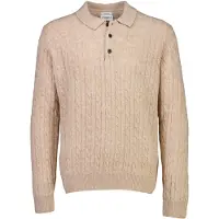 Lindbergh Lambswool L/S Button Polo - Beige - L