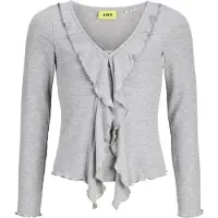 JJXX Kids Jxuma Ls Rib Bow Top Jrs Grl - Grey - 140
