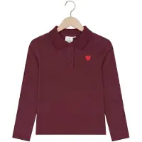 The New Tnvarena L_S Rib Polo - Burgundy - 146/152