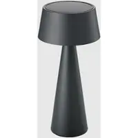 Sigor LED-akku-pöytävalaisin Solino, grafiitti, aurinko/USB, 26 cm IP44 himmennettävä, Musta, Olohuone/ruokailutila, Alumiini, Moderni
