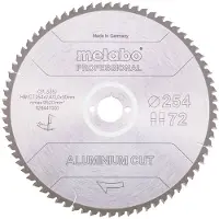 Metabo ALUMINIUM CUT PROFESSIONAL 628447000 Pyörösahan terä 254 x 30 x 2 mm Hammastuksia: 72 1 kpl