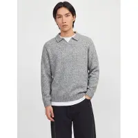 Jack & Jones Jorsoho Ollie Knit Split Neck Sn - Grey - XL