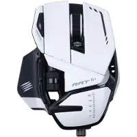 Mad Catz RAT 6+ mukautettava langallinen pelihiiri Valkoinen - 11 painiketta - RGB LED - 12000 DPI - Pixart PMW3360
