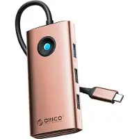 ORICO PW11 6in1 USB-C Docking Station 3x USB-A 3.0 1x USB-C PD 100W 1x HDMI 4K 30Hz 1x RJ45 Gigabit Ethernet - Rose Gold USB hub - 6 satamat - USB 3.0