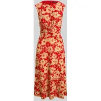 Ralph Lauren Floral Twist-Front Stretch Jersey Dress - Red - 36