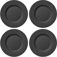 Villeroy & Boch Manufacture Rock Lautanen 4 Kpl:n Pakkaus - Pastalautaset Posliini Musta - 10-4239-2620 4-PACK