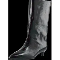 Bianco Biaamelia Wide Mid Pull On Boot Faux Leather - Black - 38